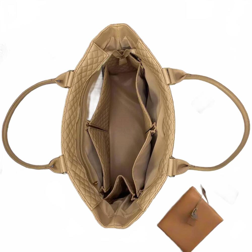 NEW PURSEN women's quilted vip travel tote bag in nude - Picture 4 of 5